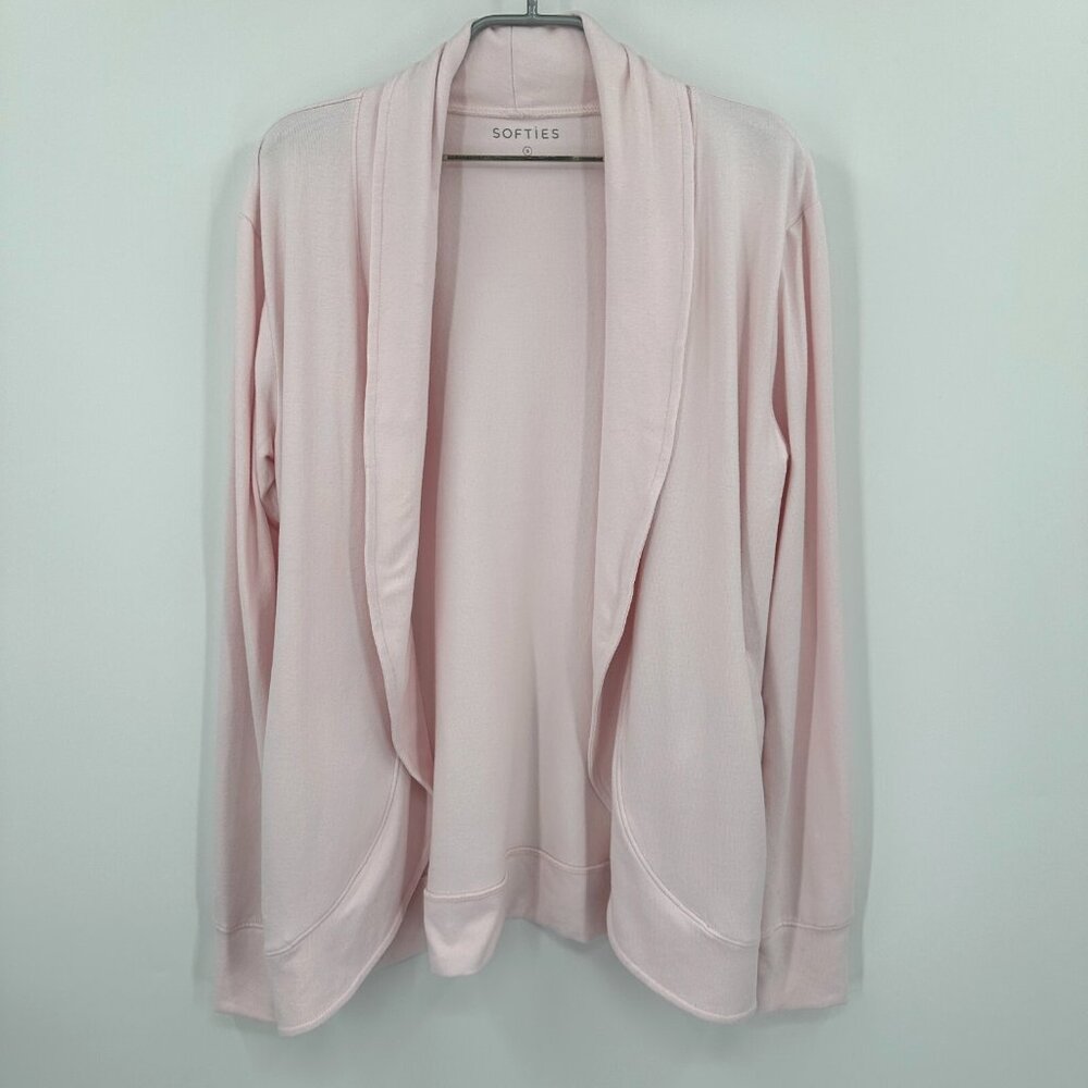 Softies Ultra Dream Cascade Cardigan with Thumbholes in Blush Pink size L
